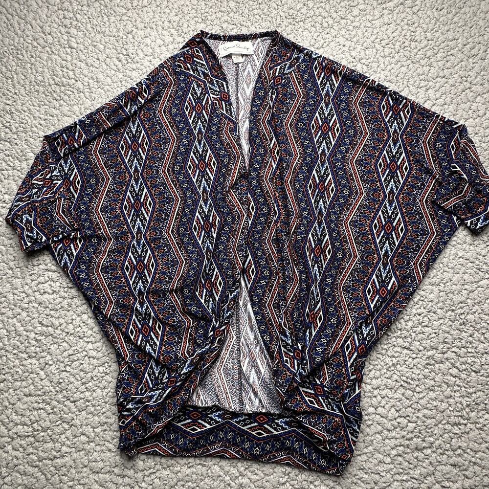 French Laundry Cardigan Wrap Womens Large Geometric Colorful Drape